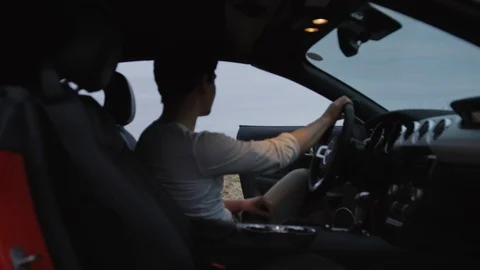 Man running to sea Stock Footage 86563989