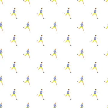 Man running seamless pattern for active lifestyle Stock Illustration