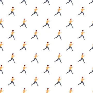Man running seamless pattern for active lifestyle background Illustrazione stock