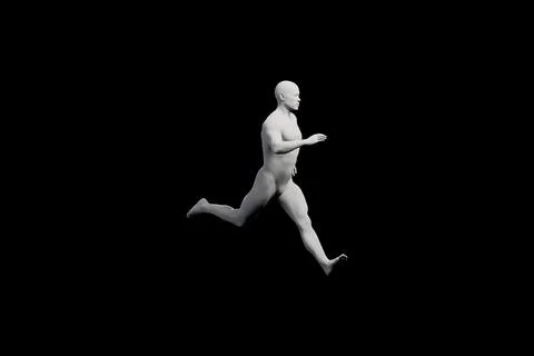 Man running side view studio lighting Stock Illustration