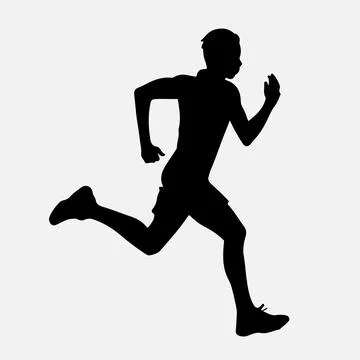 Man running silhouette Stock Illustration