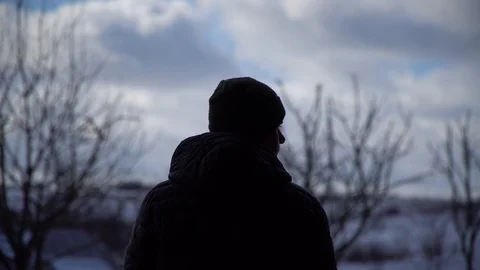 The man is on the running sky Stock Footage 125808198