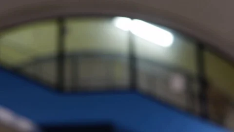 Man Running Up the Stairs at the Train Station (Blurred / Soft Focus) Video stock 84668807