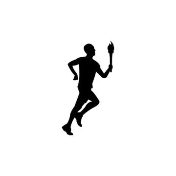 Man running with torch Stock-Illustration