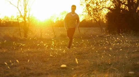 Man Running Toward Camera, Slow Motion Video stock 33306121