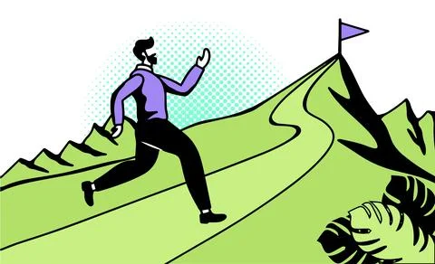 Man running towards goal vector Stock-Illustration