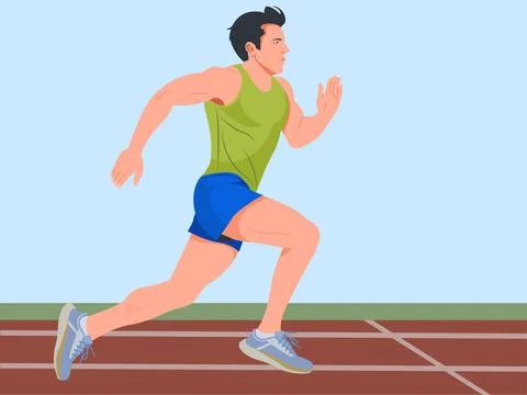 Man Running In Track Stock Illustration