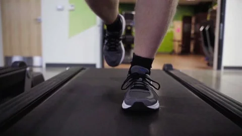 Man running on treadmill 2 Stock Footage