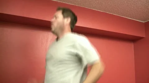 Man Running on Treadmill Vidéo 12598197