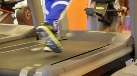 Man running on a treadmill Stock Footage 46591939