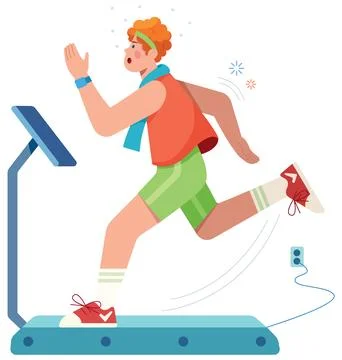 Man Running on Treadmill Stockillustratie