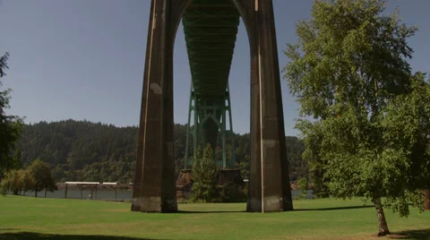 Man Running Underneath Bridge Stock Footage 34403447