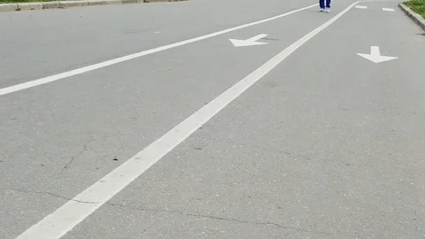 Man running in valea morilor park, slow motion close up Stock Footage 112864754