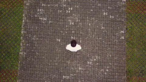 A man running a view from a height Video stock 160983359