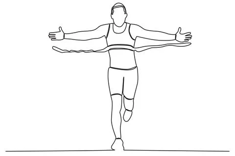 A man running while stretching his arms Stock Illustration