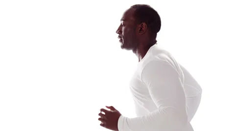 Man running on white background Vídeos de archivo 32956453