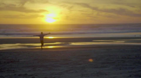Man runs off into the distance Stock Footage 59922464
