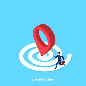 Man runs spirally, isometric image Ilustración de archivo