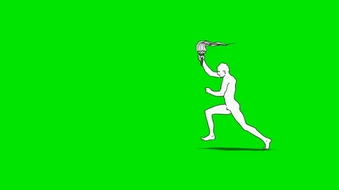 MAN RUNS WITH TORCH Video stock 87941879