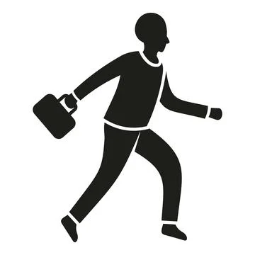 Man rush job icon simple vector. Office work Stock Illustration