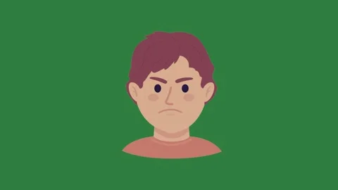 A man ' s face with green background and green screen animated chromakey Video stock 335129947