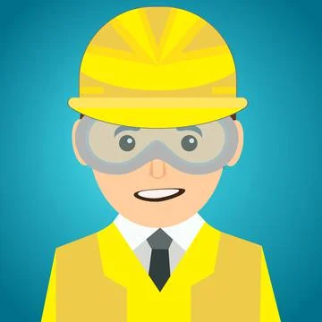Man with safety glasses Stock Illustration