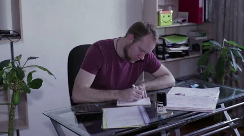 The man said with a calculator Stock Footage 59632530