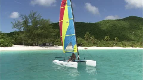 Man in Sailboat Stock-Footage 22664457