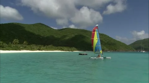 Man in Sailboat Stock-Footage 22664463