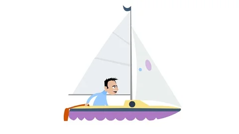 Man sails a sailing boat 스톡 동영상 99692966