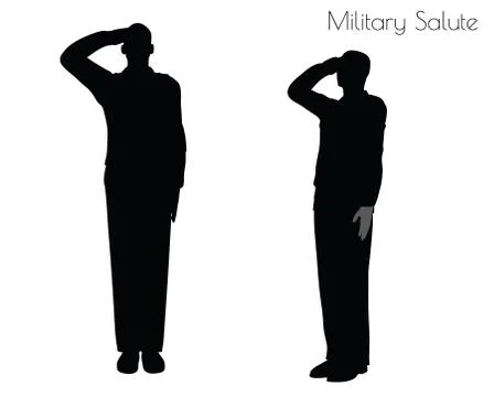 Man in salute pose on white background Stock Illustration