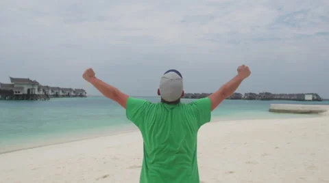 Man With The Sand On The Beach Stock Footage 49887610