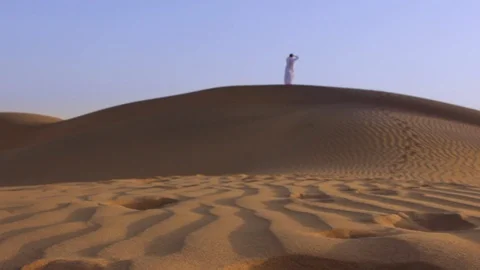 Man in Sand Dunes Stock Footage 92515928