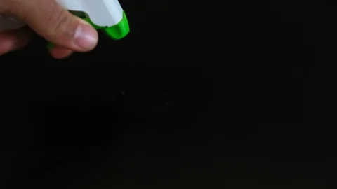 Man with sanitize workplace surface with alcohol sanitizer,corona virus disease Stock Footage 130031159