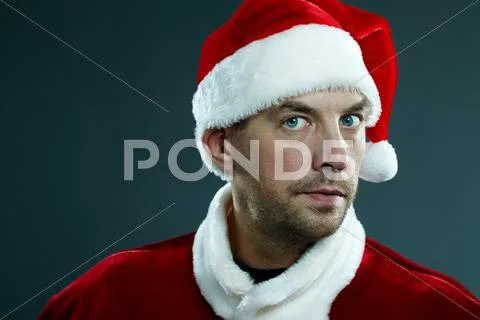 Man in Santaâs disguise Stock Photos