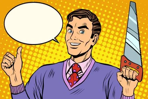 Man saw tool Stock-Illustration