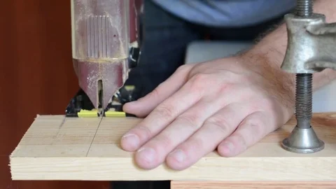 Man sawing board Video stock 75411444