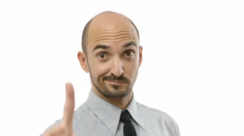 Man says no, white background Stock Footage 42187780