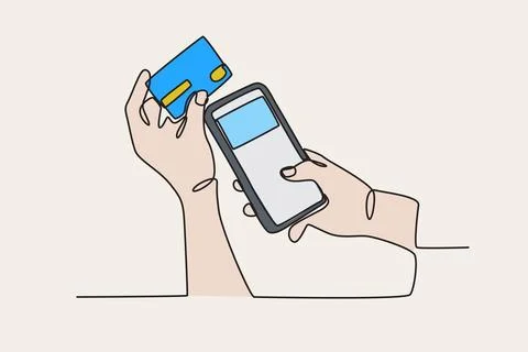 A man is scanning a card Stock Illustration