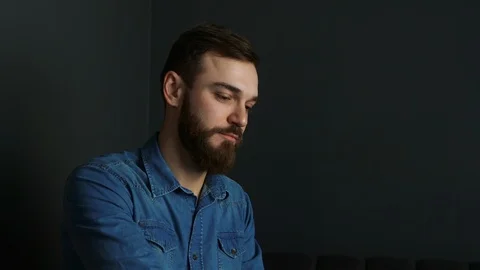 Man scans the face with the phone. Face ID Stock Footage 102265363