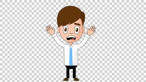 Man Scared Cartoon Character Alpha Avatar Stock Illustration