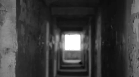 The man in the scary corridor Stock Footage 65188372