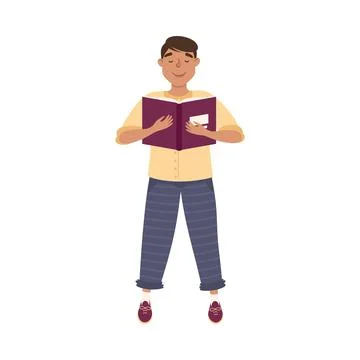 Man School Teacher or Educator with Open Schoolbook Vector Illustration Stock Illustration