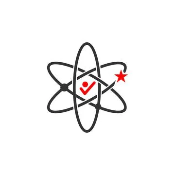Man of science atom solution illustration template icon Illustrazione stock