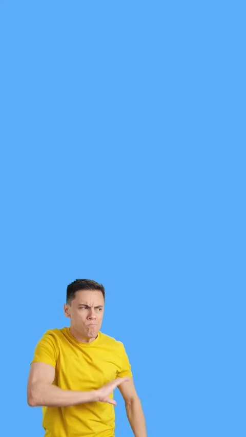 A man scolding with a comic look Stock Footage 258812415