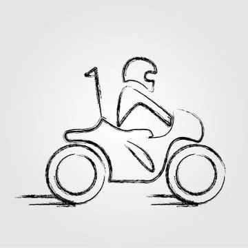Man on a scooter  Stock Illustration