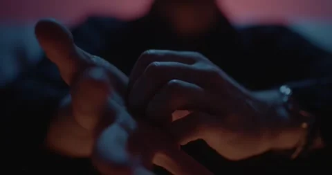 Man scratching hands nervously Stock Footage 315403933