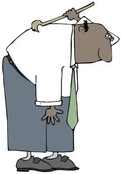 Man scratching his back Stock Illustration