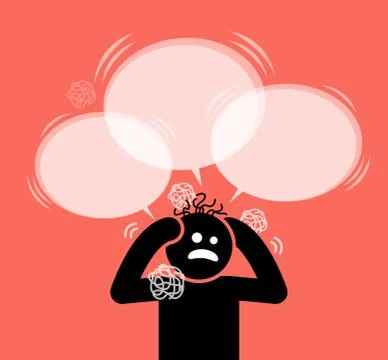 Man scratching his head and hair. Stock Illustration