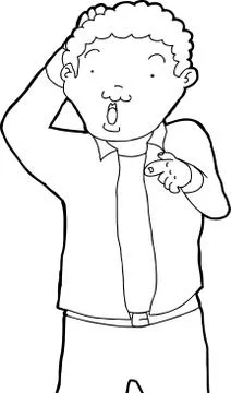 Man Scratching His Head Stock Illustration